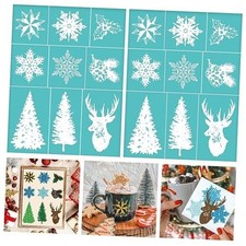 2PCS Snowflake Stencil Christmas Silkscreen Stencil Xmas Christmas Theme-02