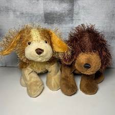 Webkinz Ganz Brown  Tan Furry Cocker Spaniel Puppy Dogs Lot of 2 Plush No Codes