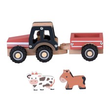 Holztraktor Anhänger Bauernhof Kinder Spielzeug Holz
