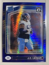 2024 Donruss Optic J.C. Latham #234 Rated Rookie RC Blue Hyper Prizm Titans