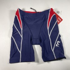 TYR Competitor Triathlon Tri Short 8 Inch Red Black Womens Size Small NWT