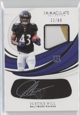 2019 Panini Immaculate Rookie Eye Black Jersey 22/99 Justice Hill Auto 11ip