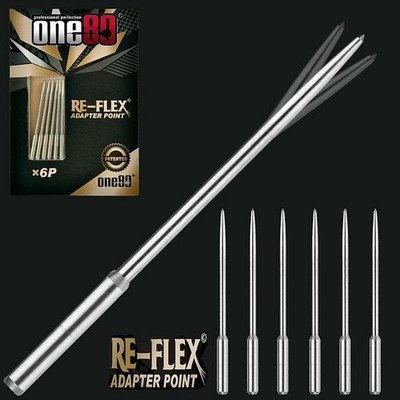 6 Stück One80 Dart Re-Flex Adapter Point Steeldartspitzen - Reflex 2336 flexible