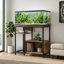 40-50 Gallon Fish Tank Stand with Power Outlets Heavy Duty Metal Aquarium Stand