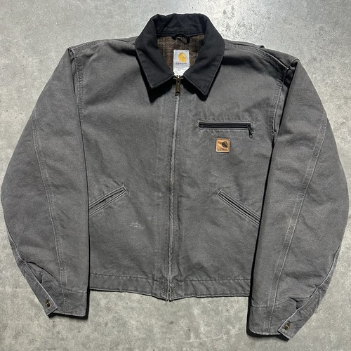 Vintage Carhartt Detroit Jacket Blanket Lined Size Large J97 GVL Gravel Gray