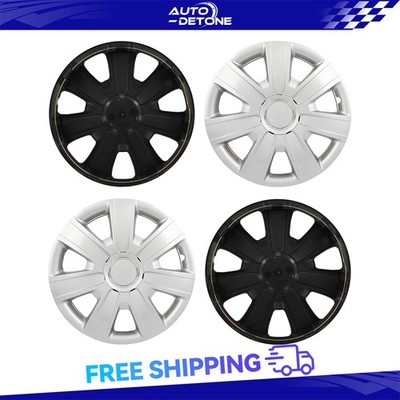 4 Pcs Silver 14'' Hub Caps Tire & Rim Wheel Covers Kit Fits All Makes Models