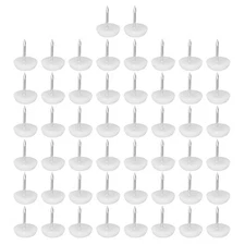 Nail-On Furniture Glides 50Pcs 13mm Dia Chair Leg Floor Protectors, White