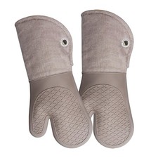 Professional Silicone Oven Mitts, 1 Pair, Heat Resistant, Kitchen, Baking, BBQ,