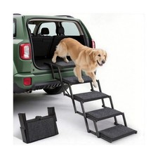 Dog Steps for Car, Truck and SUV - Foldable Pet Stairs for Large Dogs with No...