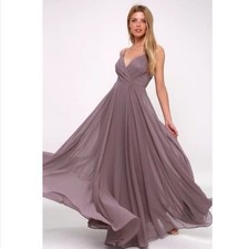 Lulus All About Love Dusty Purple Maxi Dress Size Small