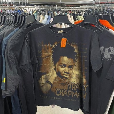 2006 Tracy Chapman Euro Tour Faded T-Shirt Black XL