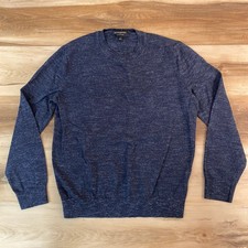 Banana Republic Sweater Mens Medium Everyday Sweater Navy Heathered Crew Neck