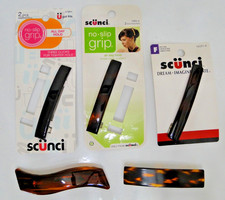 Scunci No Slip Grip all Day Hold 17851  5 pcs brown Black 3 1/4" Hair clips