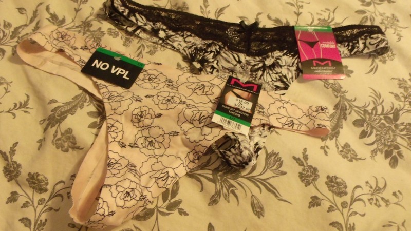 2-Black Print & Pink Floral Maidenform 40148 & 40149 Thong Panties *NEW* L 7