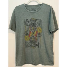 Lucky Brand Medium Bear King Card Short Sleeve Graphic T-Shirt Venice Burnout 