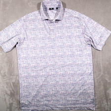Footjoy all over print short sleeve golf polo shirt L Men geometric abstract