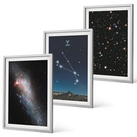 Poster Set Wanddekoration Kosmische Landschaften Von Galaxien Silber Rahmen