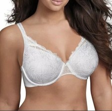 Playtex Women's Plus Feel Gorgeous Underwire Bra Style7576 White Embroidery 44D