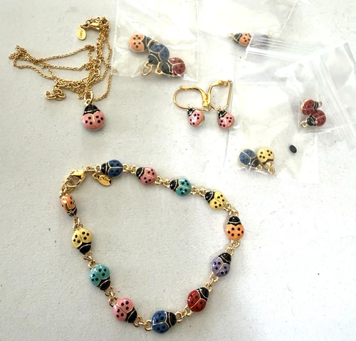 JOAN RIVERS LADYBUG Bracelet Earrings & Necklace