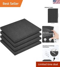 Cuttable Black Packing Foam - 4 PCS 16x12 Inch Sheets, Great for Cameras More