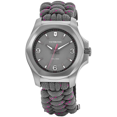 #ad Victorinox Women Watch I.N.O.X. V Quartz Silver Tone Case Grey Dial Strap 241920 $209.33