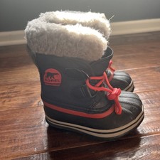 Sorel Youth Snow Boots Navy Blue Waterproof Insulated Size 8 Winter Little Kids