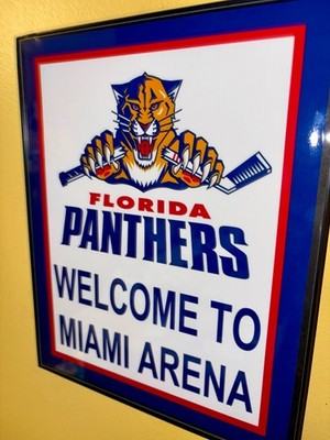 Florida Panthers Hockey Stadium Throwback Retro Bar Man Cave Sign
