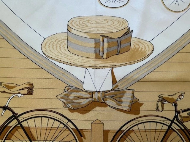 Hermes silk twill scarf bicycles Les Becanes - Image 4 of 4