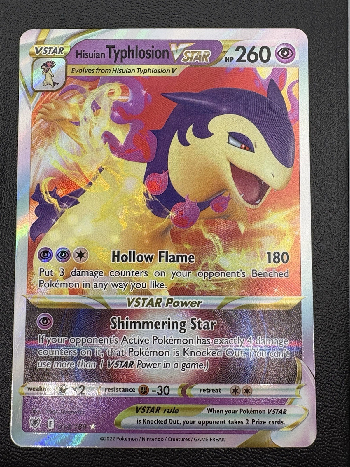 Hisuian Typhlosion Vstar 054/189 Astral Radiance Ultra Rare Card Pokémon TCG NM
