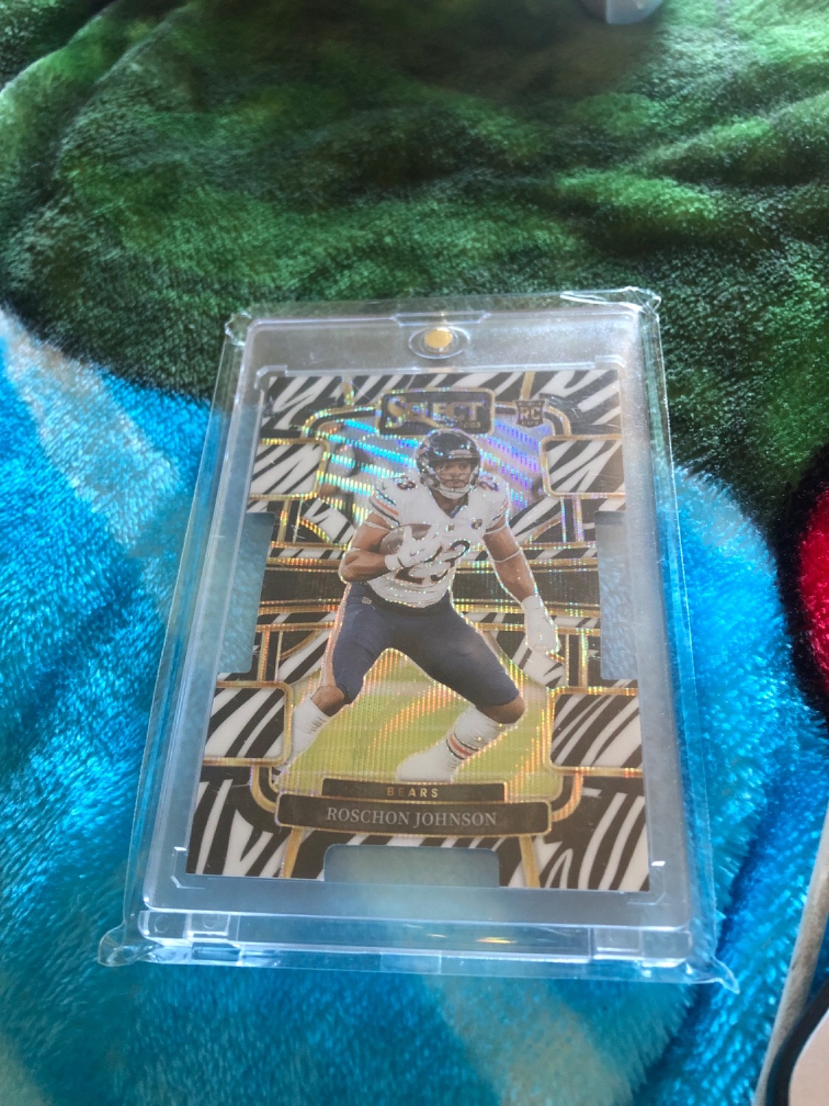 2023 Panini Select Concourse Zebra Die-Cut trading card Roschon Johnson