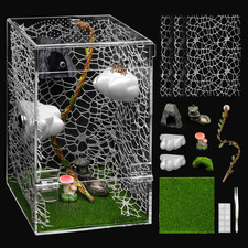Large Jumping Spider Enclosure Clouds Kit,Escape Proof Praying Mantis Habitat,Ma