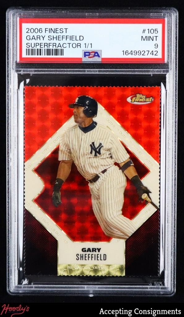 2006 Finest Superfractor #105 Gary Sheffield 1/1 PSA 9 MINT YANKEES view 1