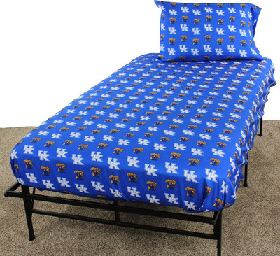 Everything Comfy Kentucky Wildcats Full Sized 4 Piece Sheet Set, Team Color Back