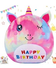 Happy Birthday Unicorn 15 Plush Pillow Wink Cute Stuffed Animal girls gift