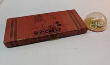 Antique Bottoms Up Easy Game Red Box Pig Bottom Wooden Pieces & Ring-O-Peg Toy