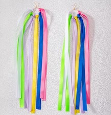 Boho-Chic Exaggerated Colorful Long Ribbon Tassel Earrings