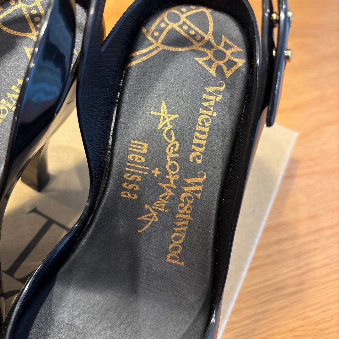Rare Vivienne Westwood Melissa Black Open Toe High Heel Pumps US 5
