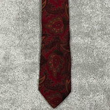 Brooks Brothers Necktie Mens OS Red Paisley Silk Woven in England Made in USA