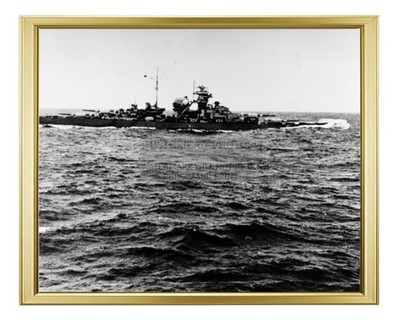 GERMAN BATTLESHIP BISMARCK DENMARK STRAIT WWII 1941 8X10 GOLD FRAMED PHOTO