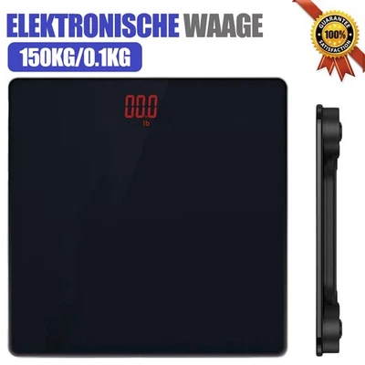 MARKENLOS Personenwaage Waage digital Körperwaage 150 kg Badezimmerwaage LCD-Display DE