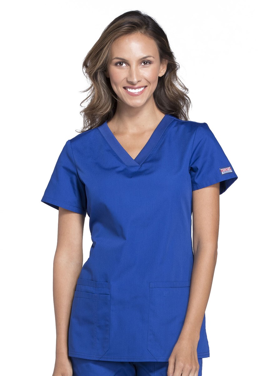 Scrubs Cherokee Workwear V Neck Top WW645 GABW Galaxy Blue Free