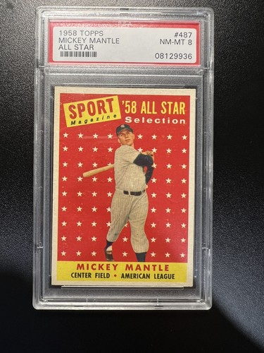 1958 Topps 487 Mickey Mantle All Star PSA 8 NM MT CENTERED PMJS EBay