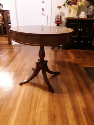 Antique 27 Round Drum Table With Drawers Antique 27 Round Drum Table With, Round Drum Table With Drawers