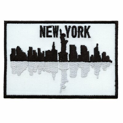 ''New York'' City Skyline Box Logo Iron On Patch