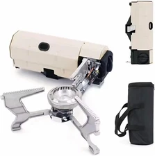 2500W Portable Camping Stove Foldable Butane Stove Indoor/Outdoor Cooking Khaki