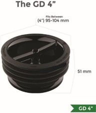 NEW - Green Drain 4" Waterless Trap Seal Stops Odors, Pests Sewer Gas