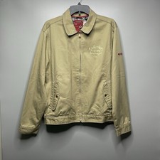 Vintage Quicksilver Jacket Quikjean Tan Full Zip Printed Lining Men s Size M