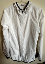 Champion Women's Windbreaker White Full Zip Thumbholes Jacket Small Pre-owned