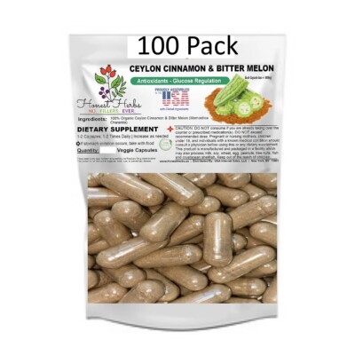 Honest Herbs Ceylon Cinnamon & Bitter Melon Blend - 100 Veg. Caps (500mg)