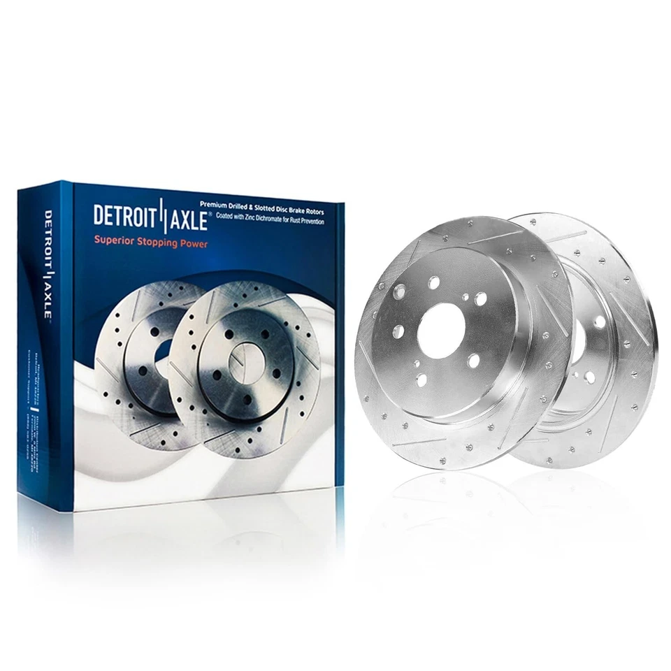 8pc Front Rear Drilled Brake Rotors and Brake Pads for 2018 - 2024 Toyota Camry - Image 4 of 4